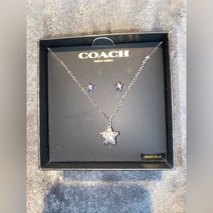 BNWT COACH Rhodium Plated Pavé Star Jewelry Set $125
